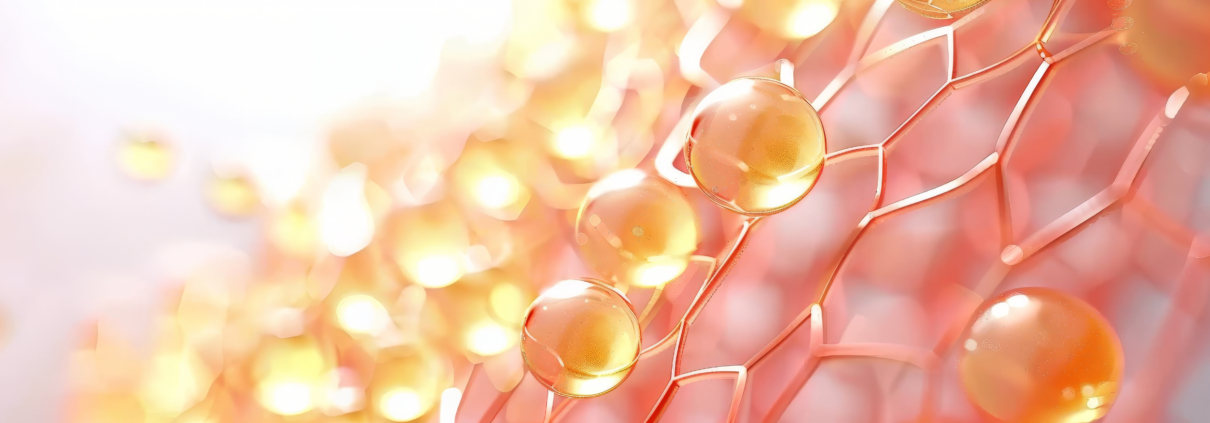 gold yellow organic bubbles on honey comb, molecules with floating gold bubbles, Collagen Skin Serum and Vitamin bubbles , playful and vibrant, for beauty skin care cosmetics, spa products, banner